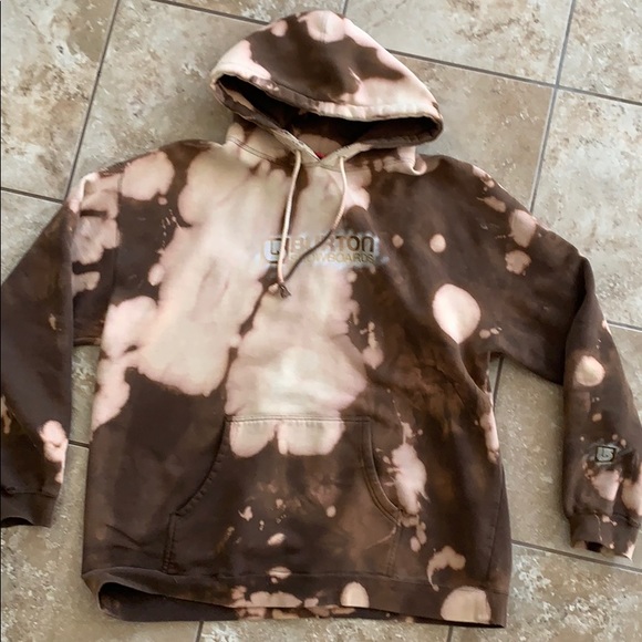 Burton Other - Oversized Burton hoodie tie-dye bleach dye